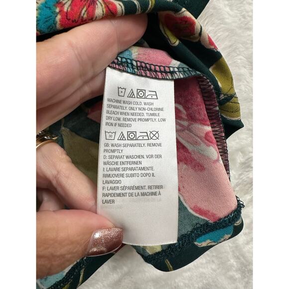 Susan Graver Floral Tunic Top XL Ruffle Sleeve Colorful - Picture 6 of 9